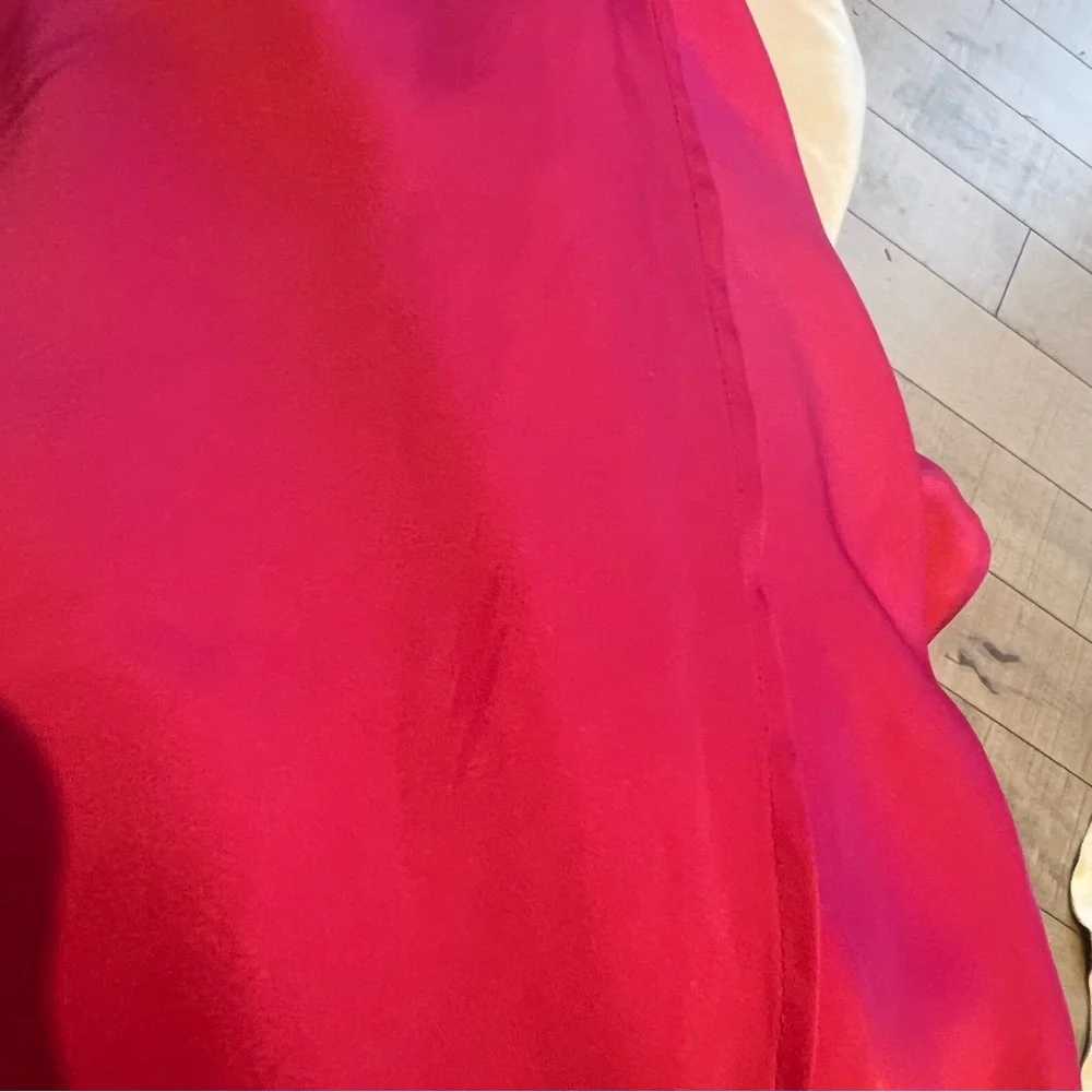 🧸2/$30🧸 Rachel Zoe Bright Fuchsia Satin-like Wrap Skirt - Picture 6 of 9